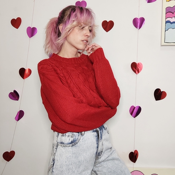 Vintage 90s Cable Knit Crew / Jumper - Picture 5 of 10